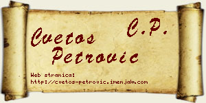 Cvetoš Petrović vizit kartica